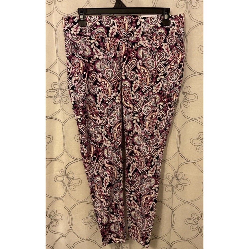 Lands' End Womens Starfish Mid-rise Leggings In More Deep Sea Navy Paisley M/P‎